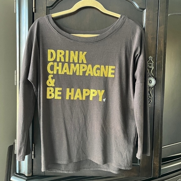 Chaser Drink Champagne and be Happy Tee - Picture 1 of 7